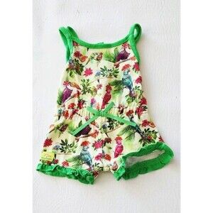 American Girl Doll Lea Clark Rainforest Dreams Pajamas Green Romper Tropical 18"